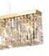 138x9cm Rectangular Ceiling Pendant Chandelier, 7 Light E14, Gold, Crystal - 10