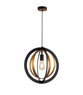 Ceiling Pendant, 1 x E27, Black, Satin Gold - 1
