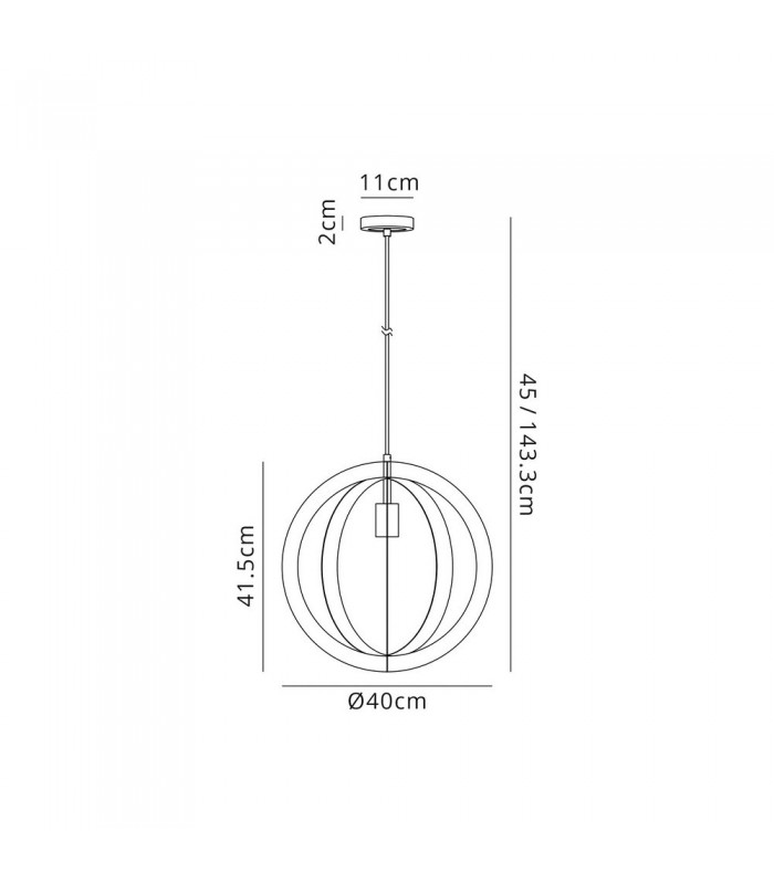 Ceiling Pendant, 1 x E27, Black, Satin Gold - 2