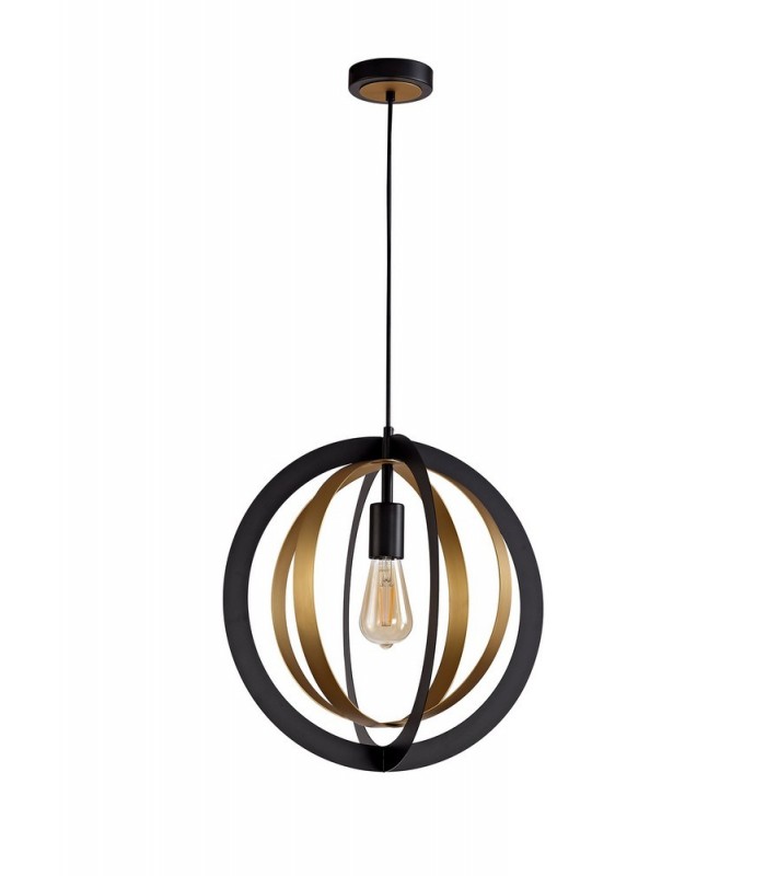 Ceiling Pendant, 1 x E27, Black, Satin Gold - 3