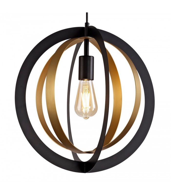 Ceiling Pendant, 1 x E27, Black, Satin Gold - 7