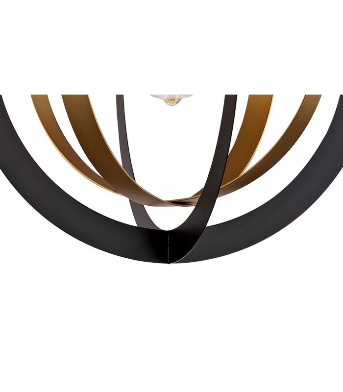 Ceiling Pendant, 1 x E27, Black, Satin Gold - 9