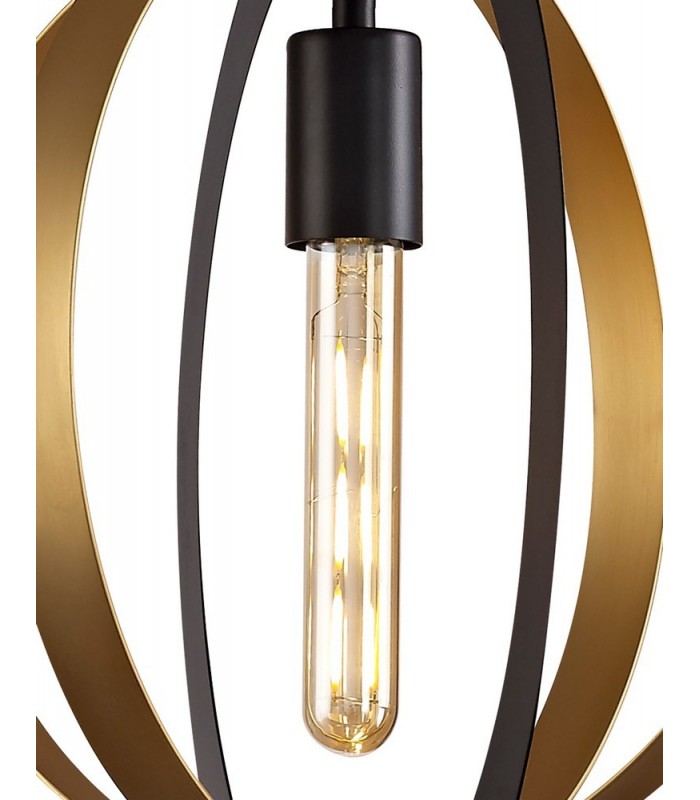 Ceiling Pendant, 1 x E27, Black, Satin Gold - 11