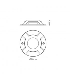 Inground Driveover 4 Light, 4 x 3W LED, 3000K, 256lm, IP67, IK10, Anthracite - 2