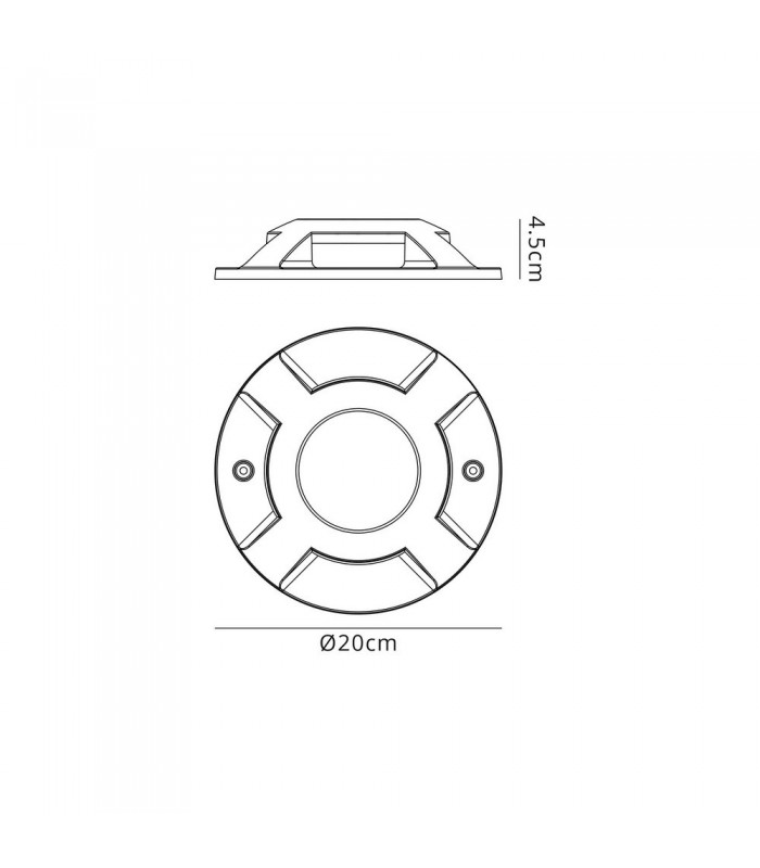 Inground Driveover 4 Light, 4 x 3W LED, 3000K, 256lm, IP67, IK10, Anthracite - 2