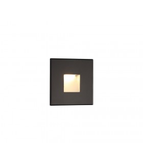 Recessed Square Wall Lamp, 1 x 1.8W LED, 3000K, 70lm, IP65, Black - 1
