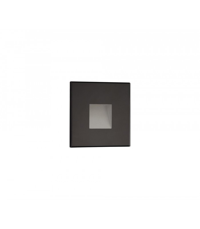 Recessed Square Wall Lamp, 1 x 1.8W LED, 3000K, 70lm, IP65, Black - 3