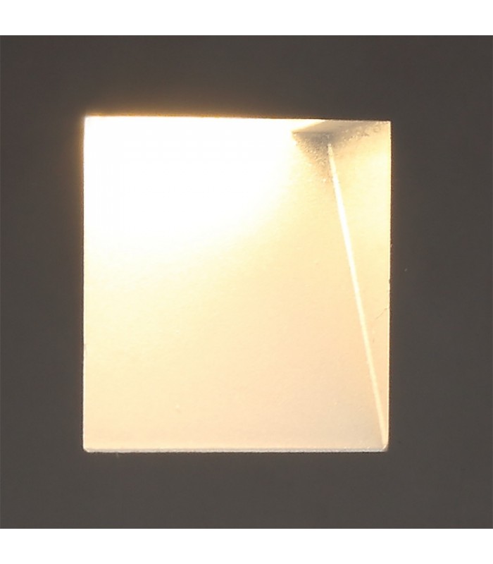 Recessed Square Wall Lamp, 1 x 1.8W LED, 3000K, 70lm, IP65, Black - 5