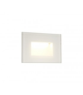 Recessed Rectangle Wall Lamp, 1 x 3.3W LED, 3000K, 145lm, IP65, White - 1