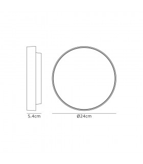Flush Wall Lamp, 1 x 13W LED, 3000K, 300lm, IP65, White - 2