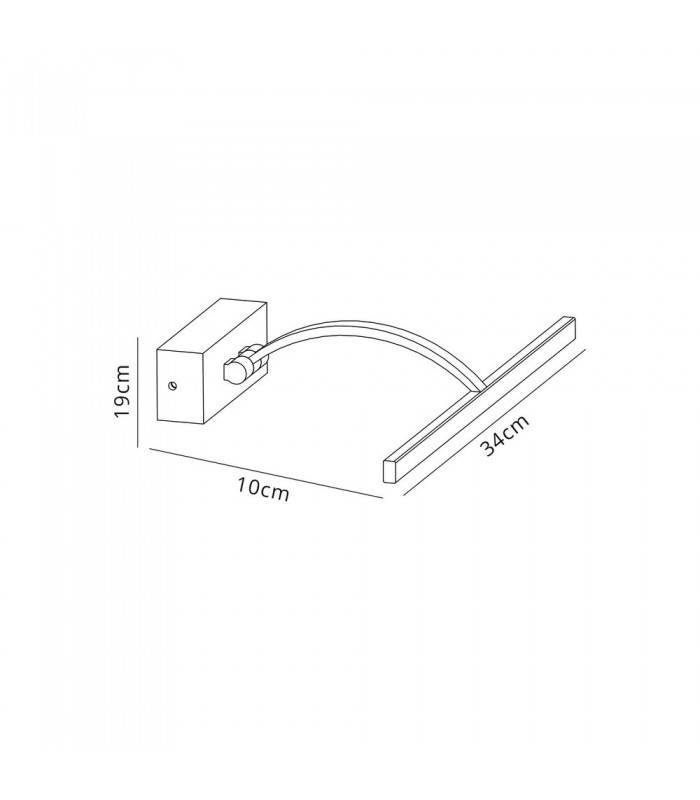 Small 1 Arm Wall Lamp, Picture Light, 1 x 6W LED, 3000K, 470lm, Satin Nickel - 2