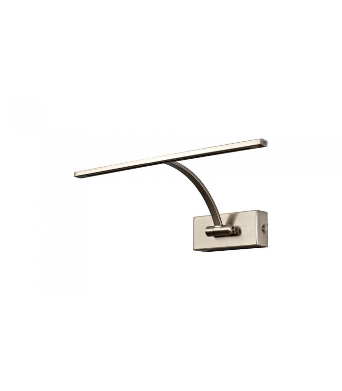 Small 1 Arm Wall Lamp, Picture Light, 1 x 6W LED, 3000K, 470lm, Satin Nickel - 3