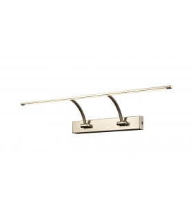 Small 2 Arm Wall Lamp, Picture Light, 1 x 14W LED, 3000K, 1070lm, Satin Nickel - 1