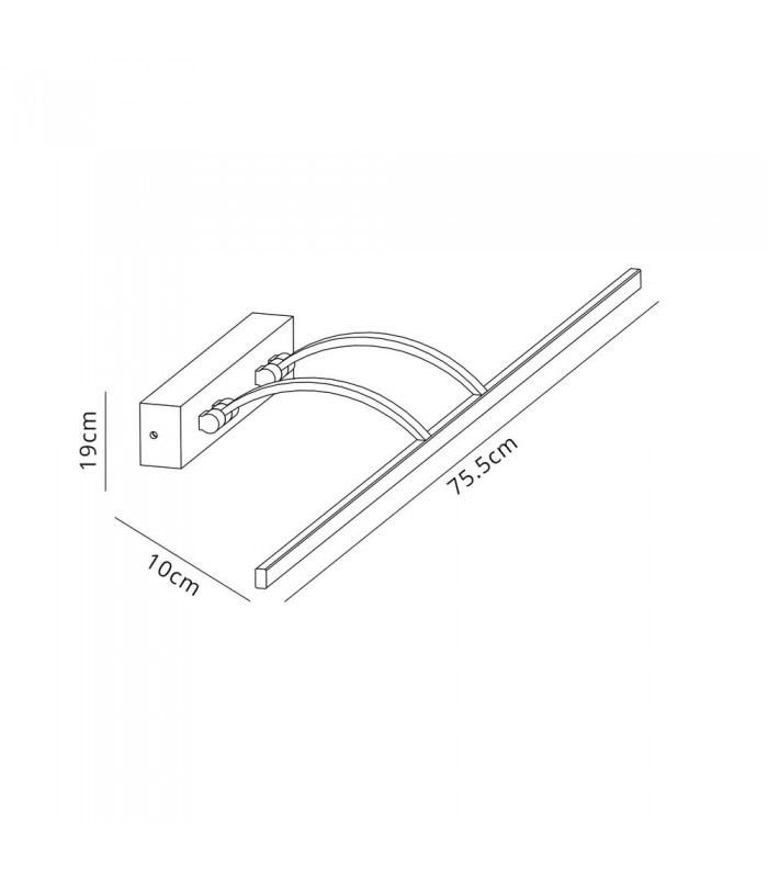 Small 2 Arm Wall Lamp, Picture Light, 1 x 14W LED, 3000K, 1070lm, Satin Nickel - 2