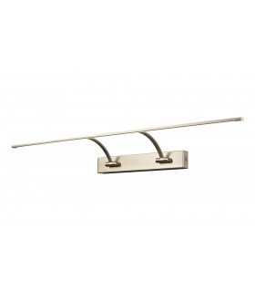 Large 2 Arm Wall Lamp, Picture Light, 1 x 16W LED, 3000K, 1200lm, Satin Nickel - 1