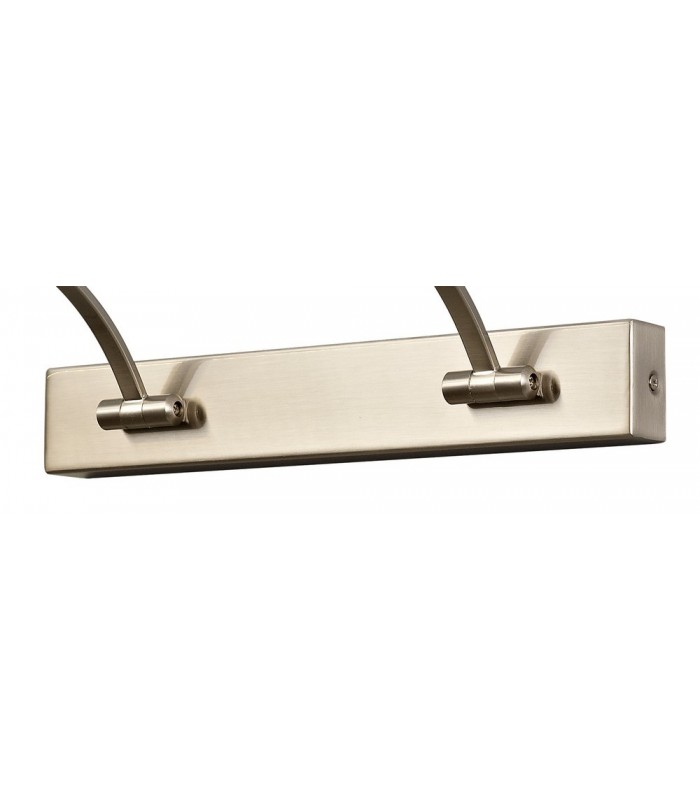 Large 2 Arm Wall Lamp, Picture Light, 1 x 16W LED, 3000K, 1200lm, Satin Nickel - 4