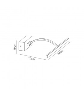 Small 1 Arm Wall Lamp, Picture Light, 1 x 6W LED, 3000K, 470lm, Bronze - 2