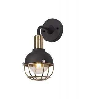 Wall Lamp, 1 Light E27, IP65, Matt Black, Brushed Bronze - 1