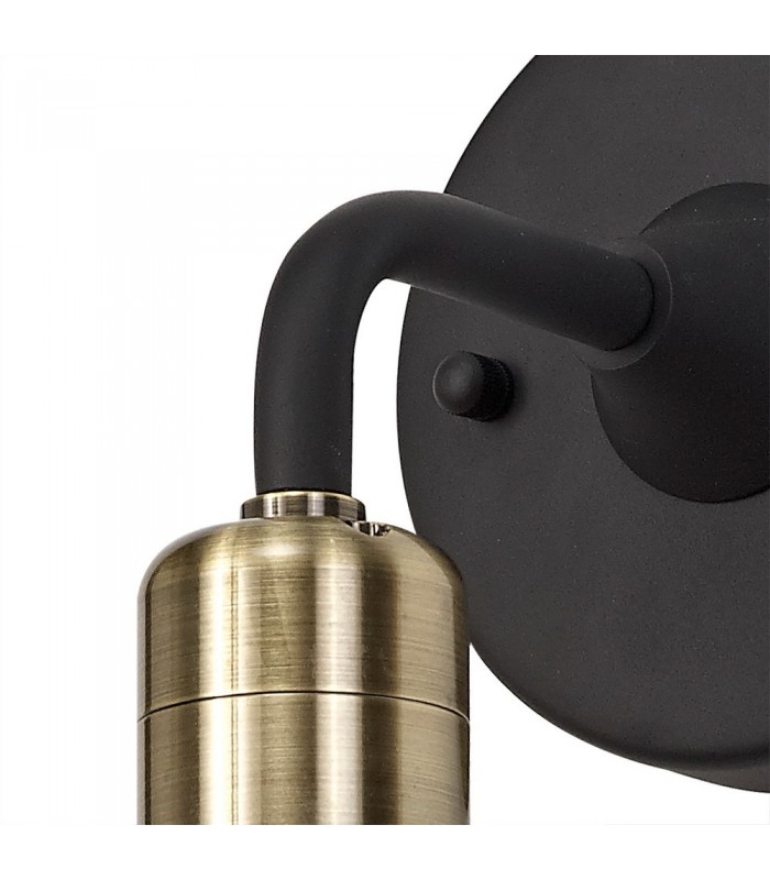 Wall Lamp, 1 Light E27, IP65, Matt Black, Brushed Bronze - 5