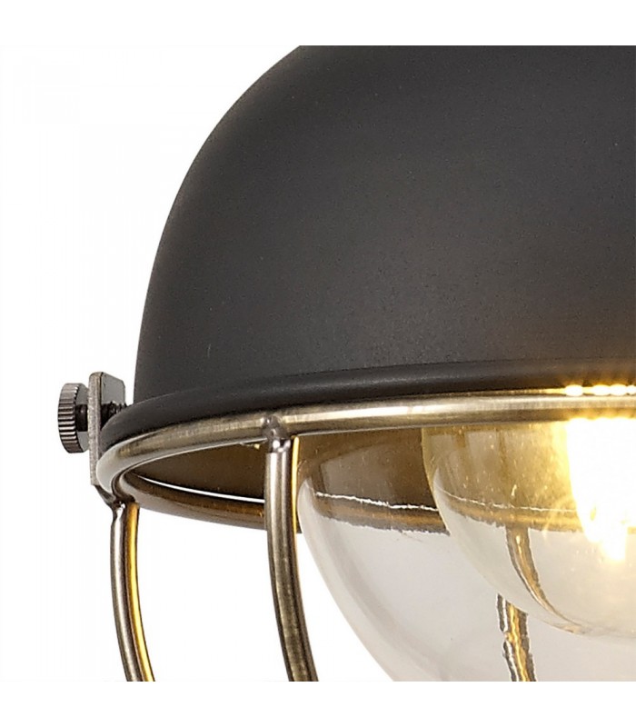 Wall Lamp, 1 Light E27, IP65, Matt Black, Brushed Bronze - 7