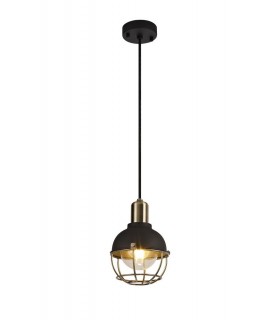 Ceiling Pendant, 1 Light E27, IP65, Matt Black, Brushed Bronze - 1