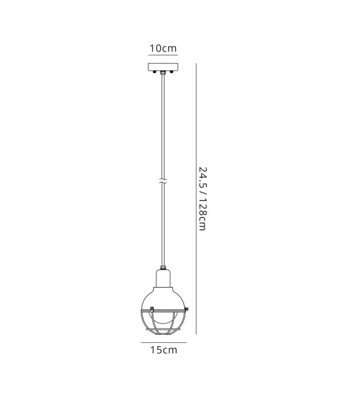 Ceiling Pendant, 1 Light E27, IP65, Matt Black, Brushed Bronze - 2