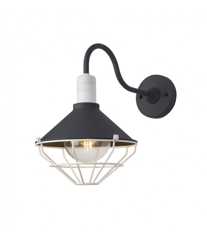 Wall Lamp, 1 Light E27, IP65, Anthracite, Matt White - 1