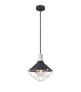 Ceiling Pendant, 1 Light E27, IP65, Anthracite, Matt White - 1