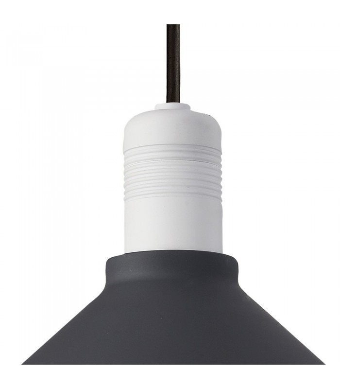 Ceiling Pendant, 1 Light E27, IP65, Anthracite, Matt White - 5