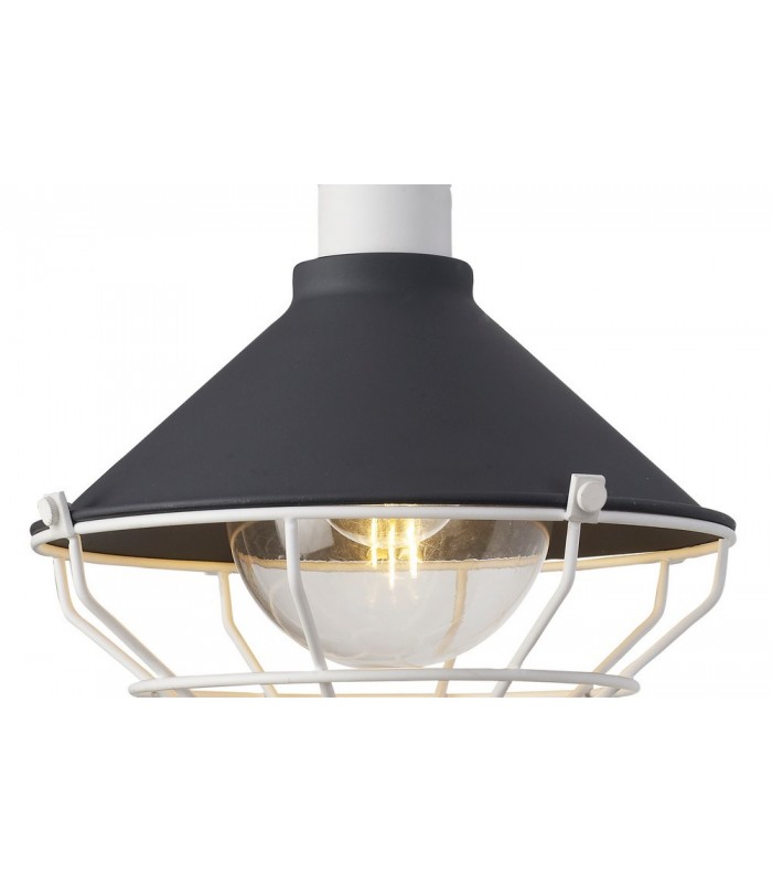 Ceiling Pendant, 1 Light E27, IP65, Anthracite, Matt White - 6