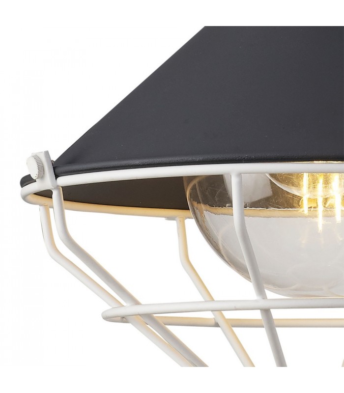 Ceiling Pendant, 1 Light E27, IP65, Anthracite, Matt White - 8