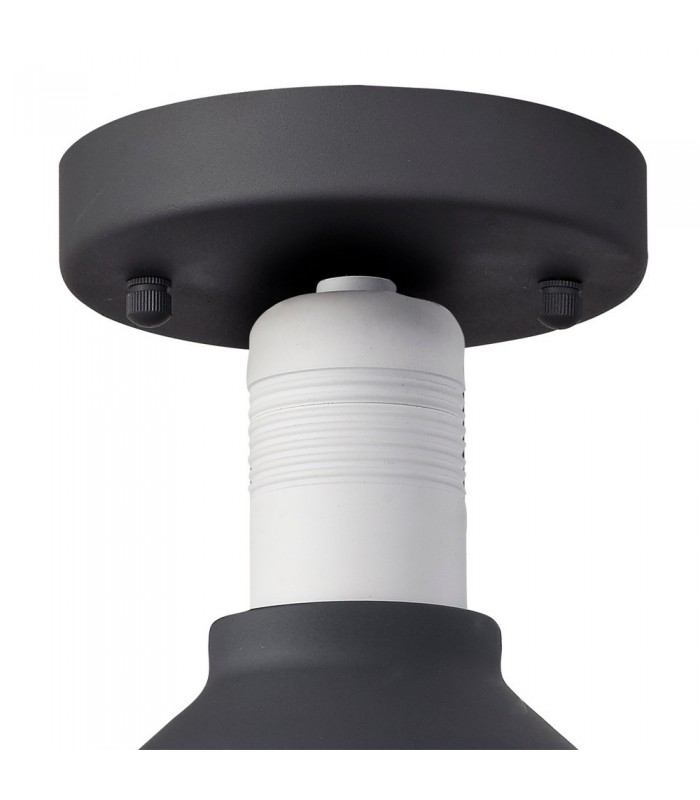 Semi-Flush Ceiling, 1 Light E27, IP65, Anthracite, Matt White - 4