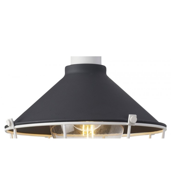 Semi-Flush Ceiling, 1 Light E27, IP65, Anthracite, Matt White - 6