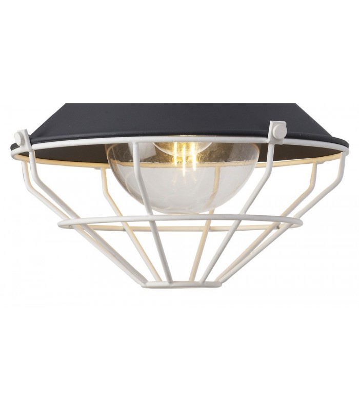 Semi-Flush Ceiling, 1 Light E27, IP65, Anthracite, Matt White - 7