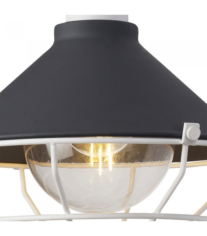 Semi-Flush Ceiling, 1 Light E27, IP65, Anthracite, Matt White - 8