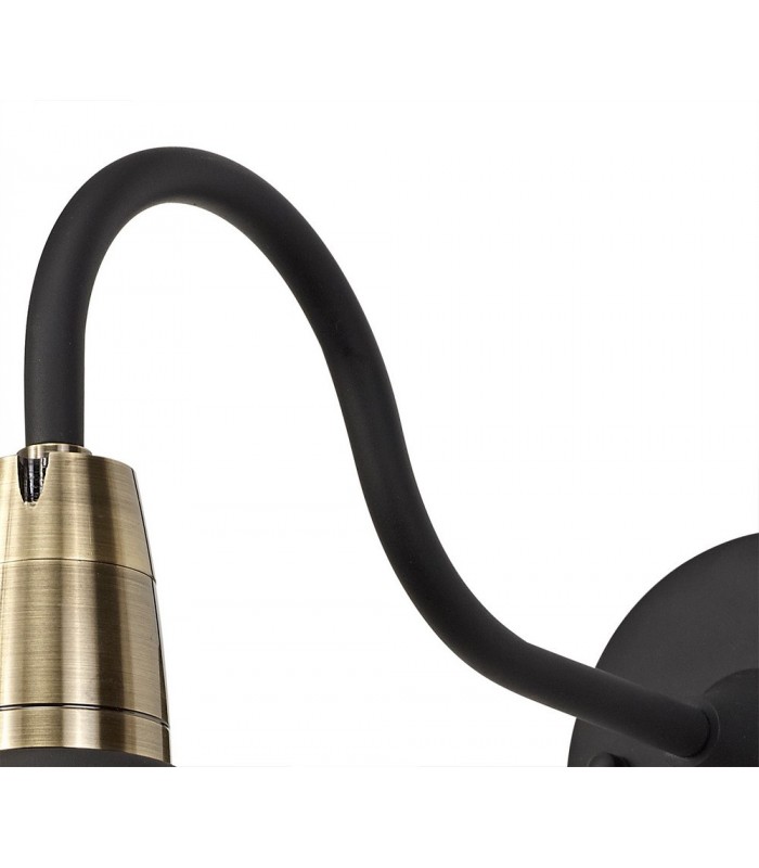 Wall Lamp, 1 Light E27, IP65, Matt Black, Antique Brass - 5