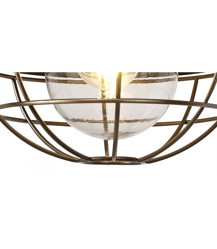 Wall Lamp, 1 Light E27, IP65, Matt Black, Antique Brass - 9