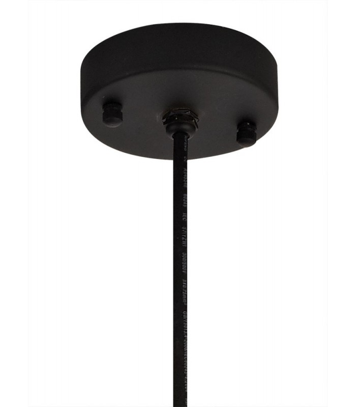 Ceiling Pendant, 1 Light E27, IP65, Matt Black, Antique Brass - 4