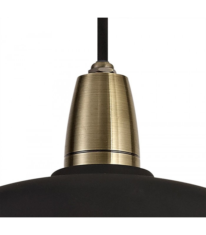 Ceiling Pendant, 1 Light E27, IP65, Matt Black, Antique Brass - 5