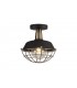 Semi-Flush Ceiling, 1 Light E27, IP65, Matt Black, Antique Brass - 1