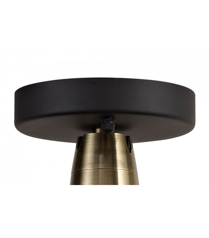 Semi-Flush Ceiling, 1 Light E27, IP65, Matt Black, Antique Brass - 4