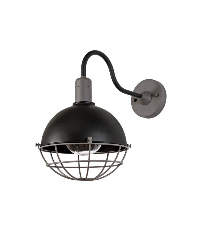 Wall Lamp, 1 Light E27, IP65, Matt Black, Grey - 3