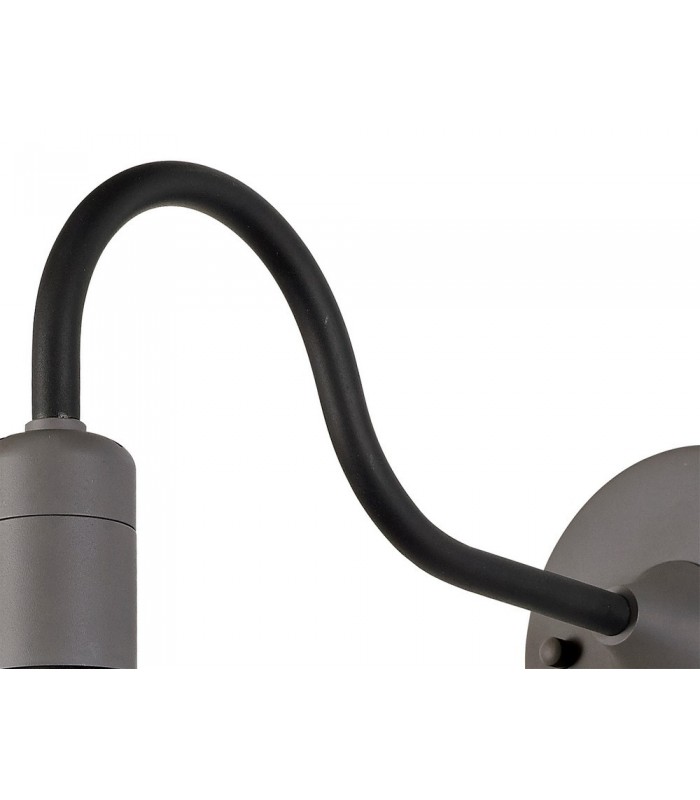 Wall Lamp, 1 Light E27, IP65, Matt Black, Grey - 5