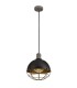 Ceiling Pendant, 1 Light E27, IP65, Matt Black, Grey - 1