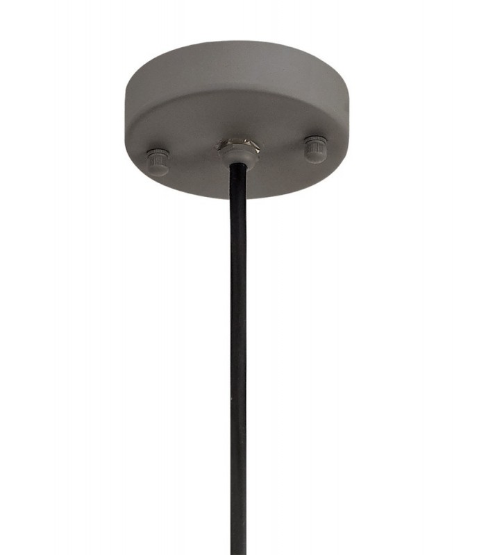 Ceiling Pendant, 1 Light E27, IP65, Matt Black, Grey - 4