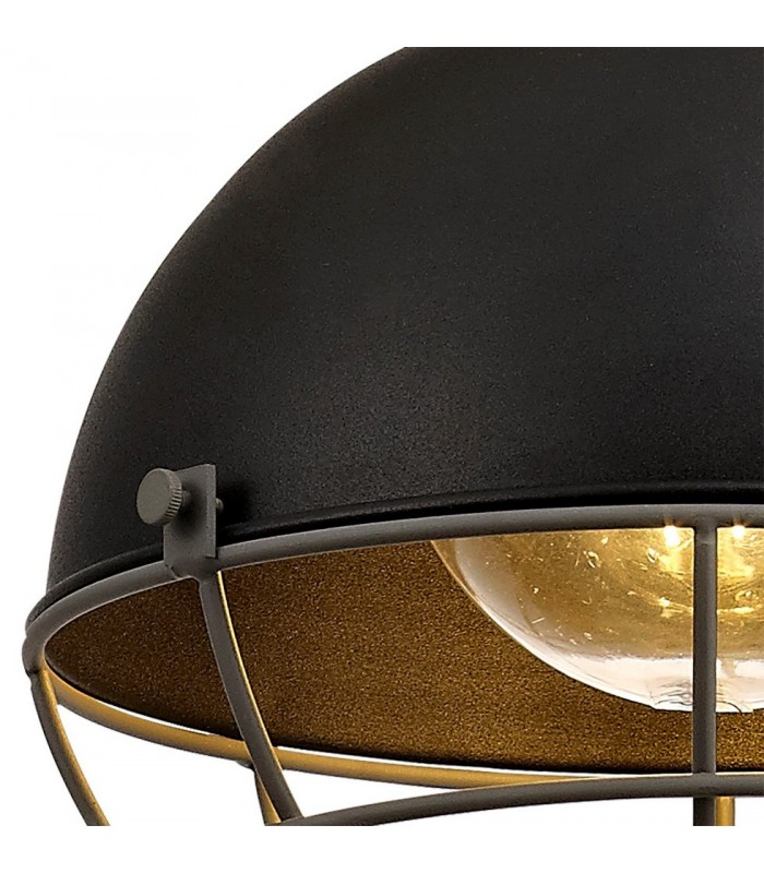 Ceiling Pendant, 1 Light E27, IP65, Matt Black, Grey - 6