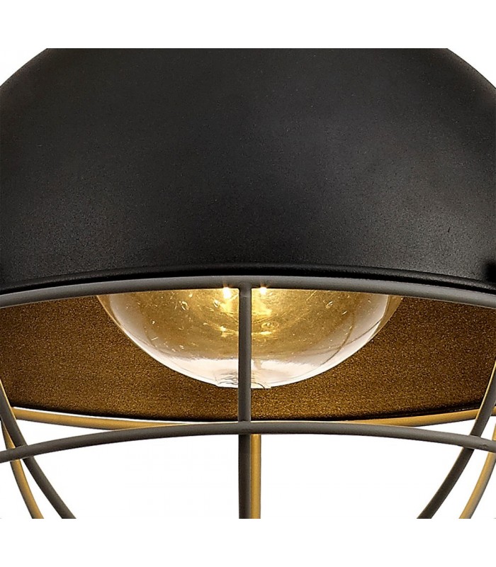 Ceiling Pendant, 1 Light E27, IP65, Matt Black, Grey - 7