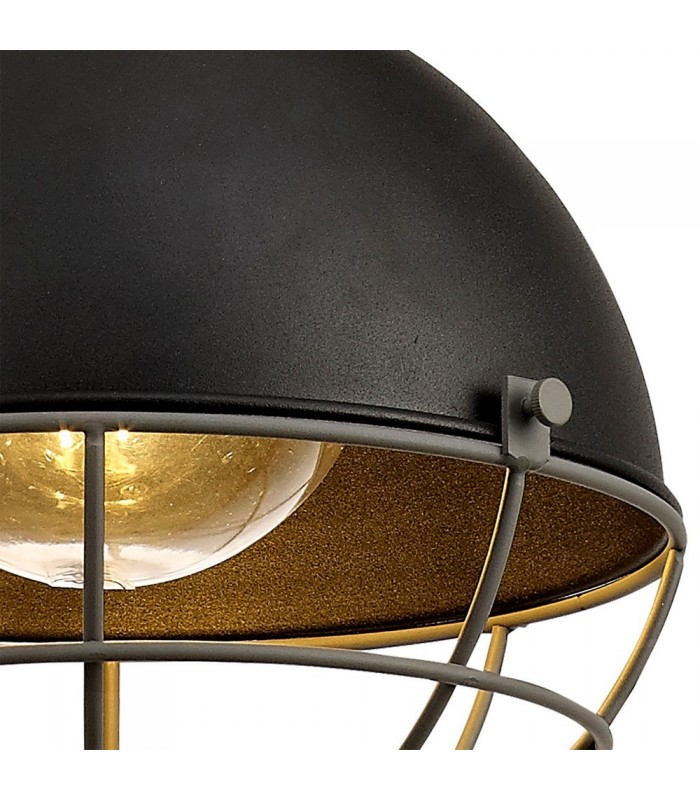 Ceiling Pendant, 1 Light E27, IP65, Matt Black, Grey - 8