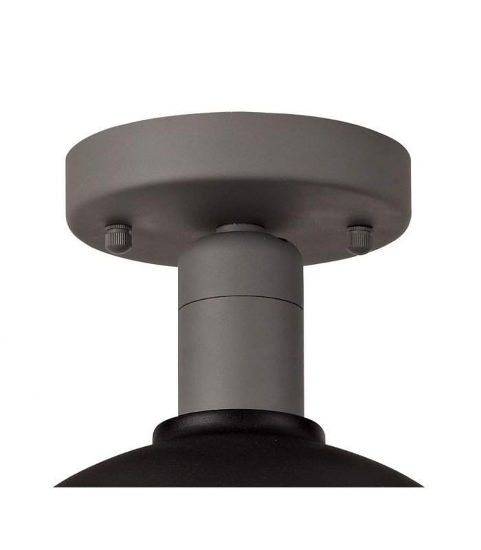 Ceiling, 1 Light E27, IP65, Matt Black, Grey - 4