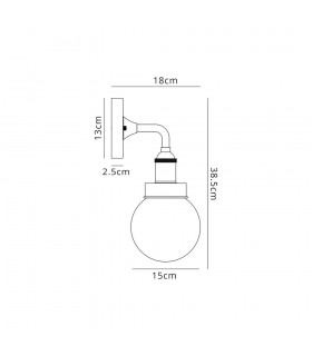 Wall Lamp 1 Light E27 IP65 Exterior Titanium Silver, Polished Chrome - 2